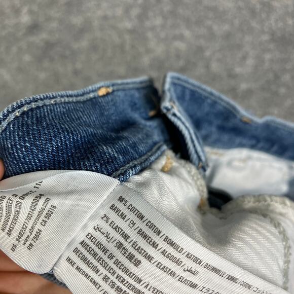 Hollister Shorts Womens 27 High Rise Blue Jean Short-Short Frayed Hem Stretch - Picture 7 of 9